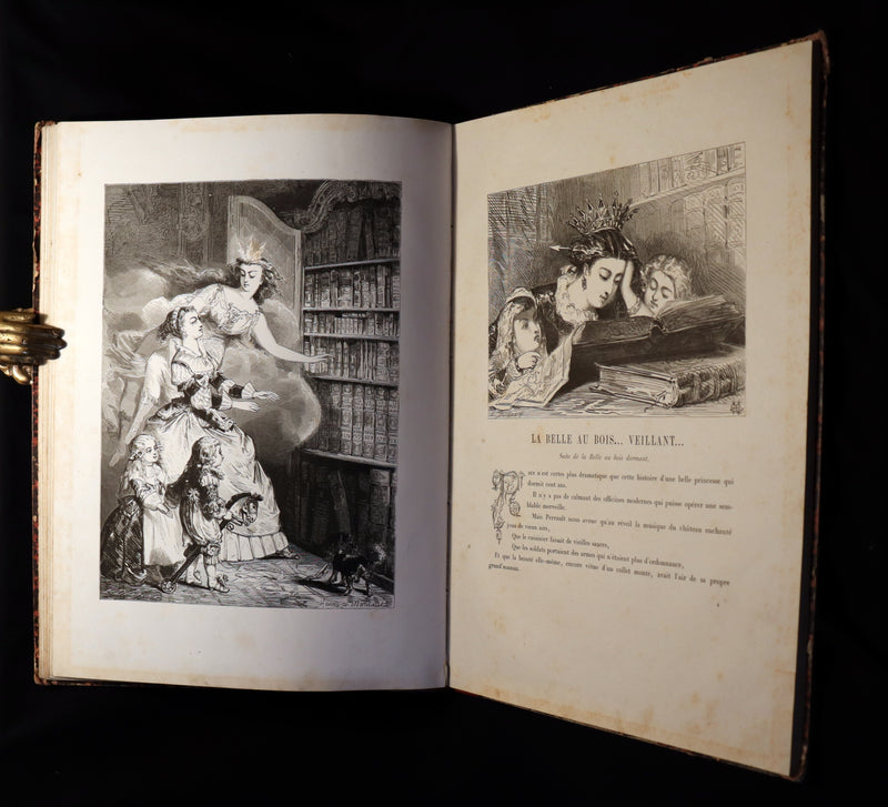 1865 Rare French Fairy Tales Book ~ The Tales of Perrault continued by Timothee Trimm.
