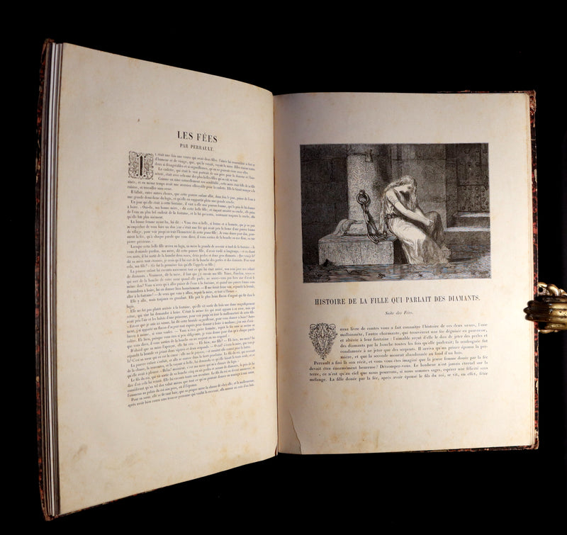 1865 Rare French Fairy Tales Book ~ The Tales of Perrault continued by Timothee Trimm.