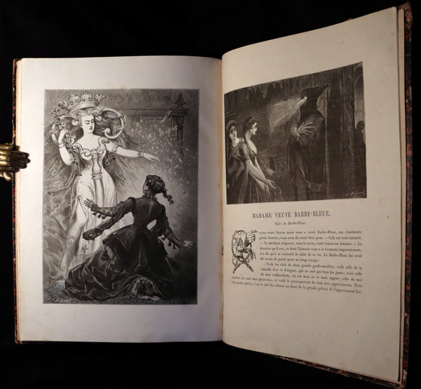 1865 Rare French Fairy Tales Book ~ The Tales of Perrault continued by Timothee Trimm.
