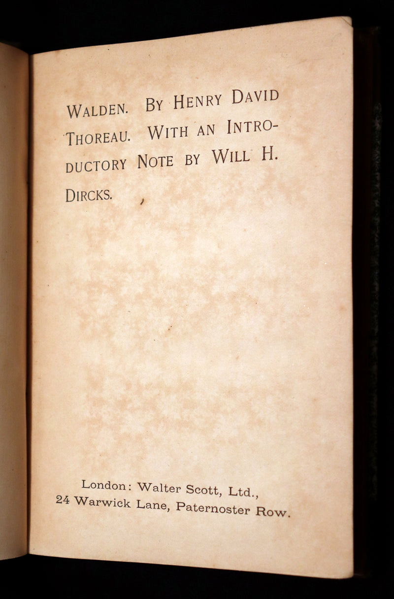 1886 Scarce Victorian Book - WALDEN or Life in the Woods by Henry David Thoreau.