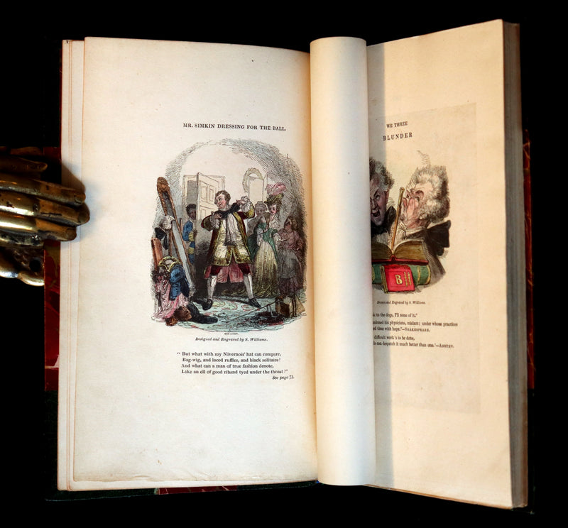 1832 Beautiful Tout Binding - The NEW BATH GUIDE, COLOR Illustrated by Cruikshank.