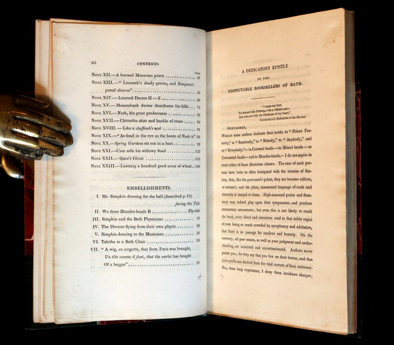 1832 Beautiful Tout Binding - The NEW BATH GUIDE, COLOR Illustrated by Cruikshank.