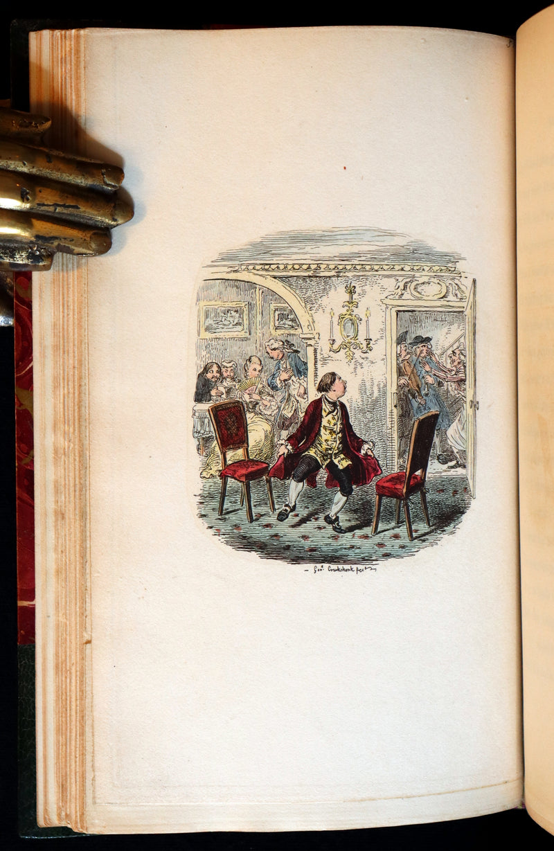 1832 Beautiful Tout Binding - The NEW BATH GUIDE, COLOR Illustrated by Cruikshank.
