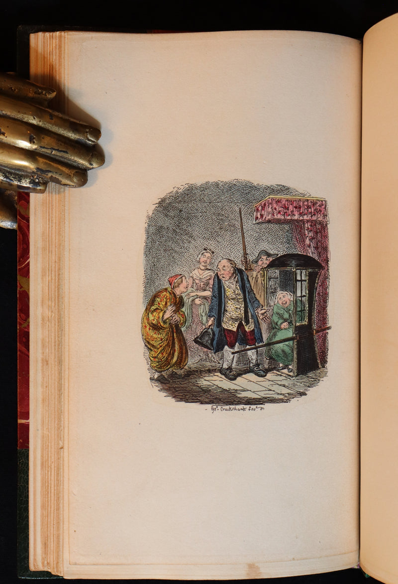 1832 Beautiful Tout Binding - The NEW BATH GUIDE, COLOR Illustrated by Cruikshank.