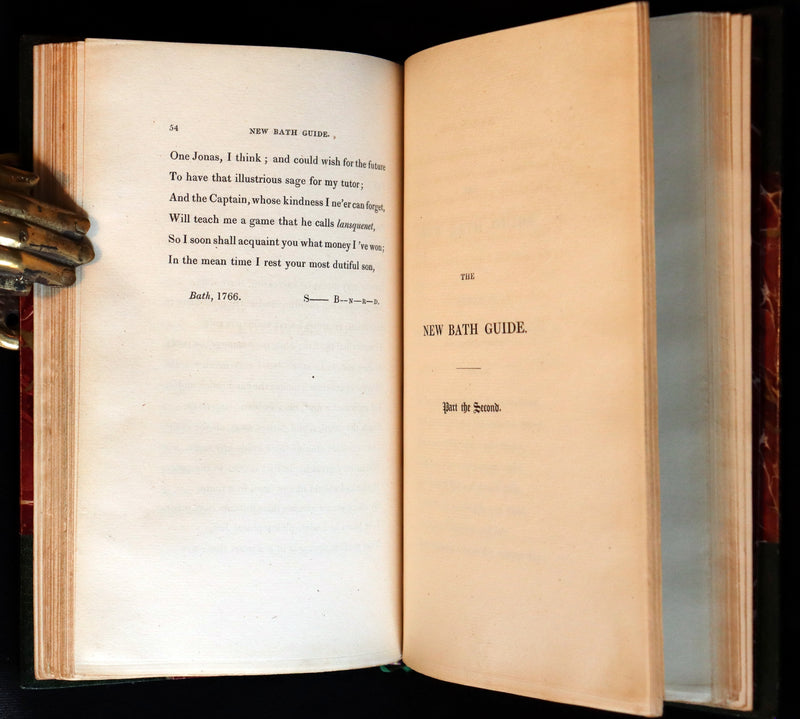 1832 Beautiful Tout Binding - The NEW BATH GUIDE, COLOR Illustrated by Cruikshank.