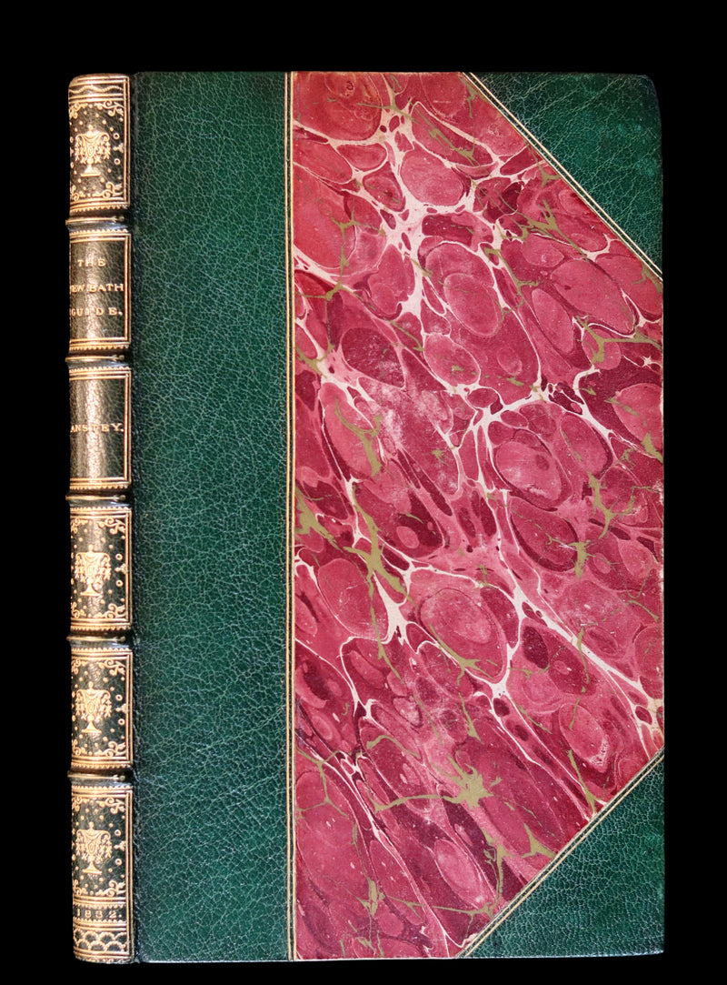 1832 Beautiful Tout Binding - The NEW BATH GUIDE, COLOR Illustrated by Cruikshank.
