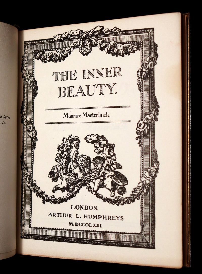 1913 Rare Illustrated Edition bound by Sangorski - The INNER BEAUTY - Spiritual essays by Maurice Maeterlinck.