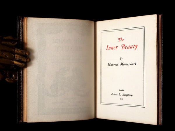 1913 Rare Illustrated Edition bound by Sangorski - The INNER BEAUTY - Spiritual essays by Maurice Maeterlinck.