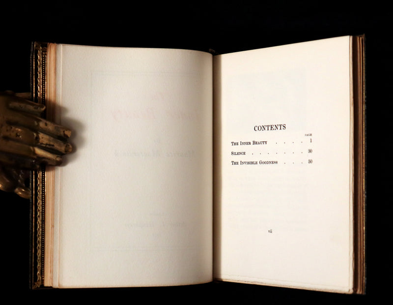 1913 Rare Illustrated Edition bound by Sangorski - The INNER BEAUTY - Spiritual essays by Maurice Maeterlinck.