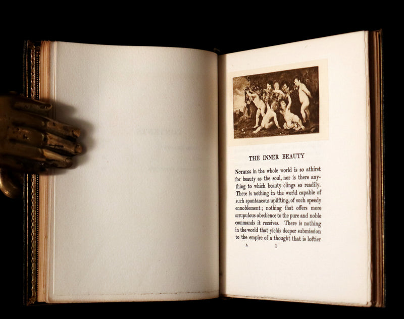 1913 Rare Illustrated Edition bound by Sangorski - The INNER BEAUTY - Spiritual essays by Maurice Maeterlinck.