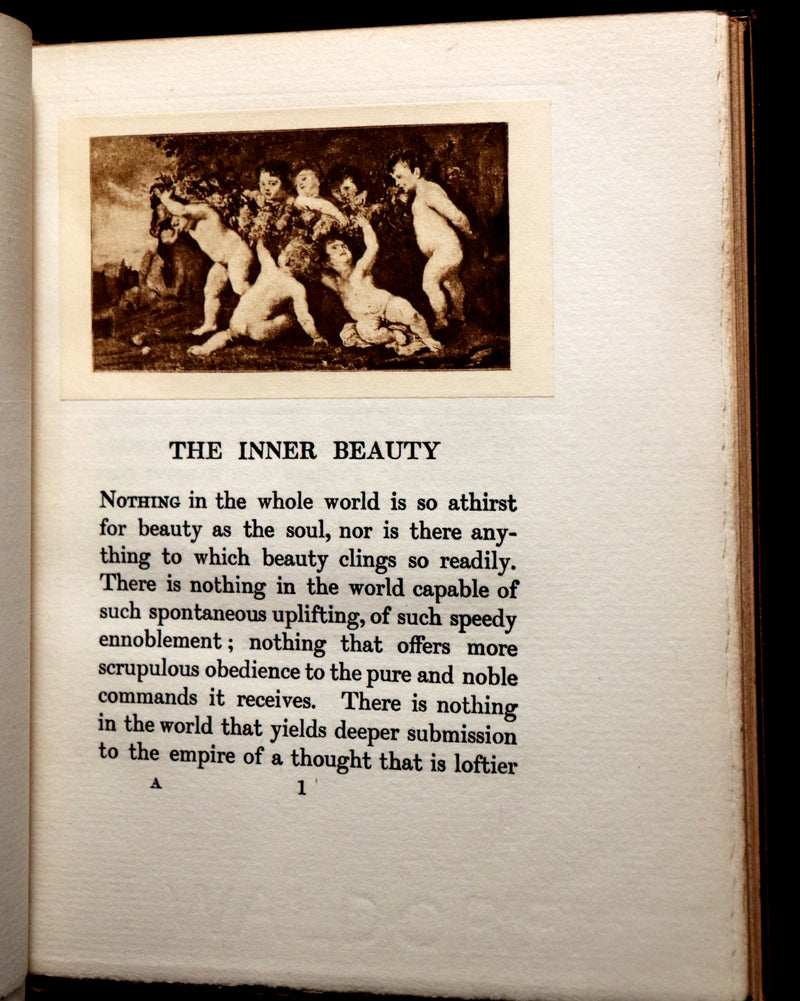 1913 Rare Illustrated Edition bound by Sangorski - The INNER BEAUTY - Spiritual essays by Maurice Maeterlinck.