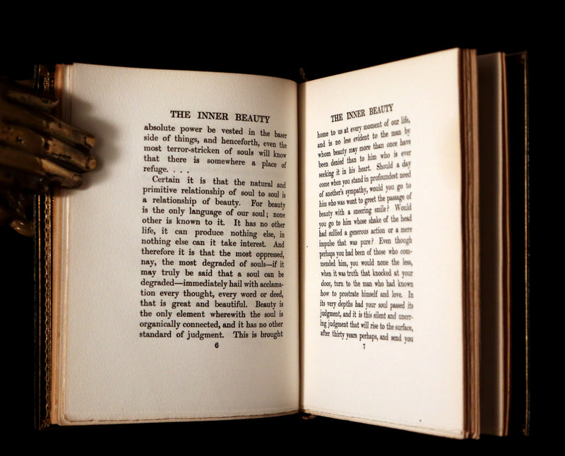 1913 Rare Illustrated Edition bound by Sangorski - The INNER BEAUTY - Spiritual essays by Maurice Maeterlinck.