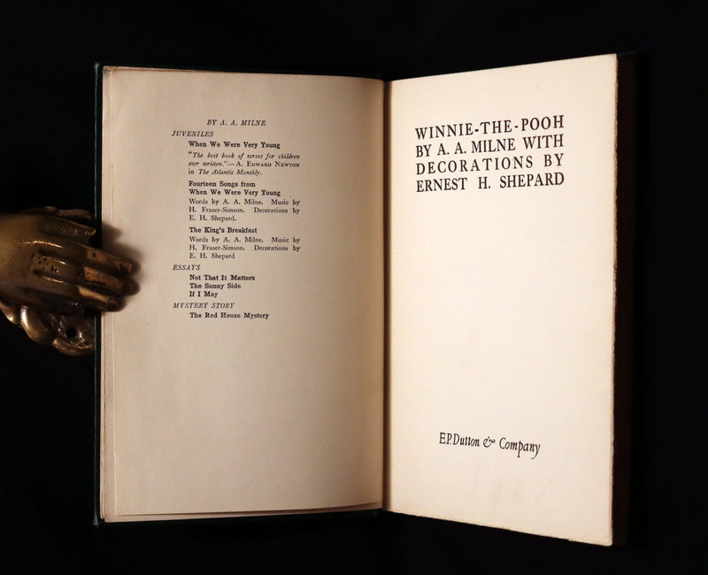 1926 Nice First Edition - A. A. Milne - WINNIE-THE-POOH Illustrated by Ernest H. Shepard.