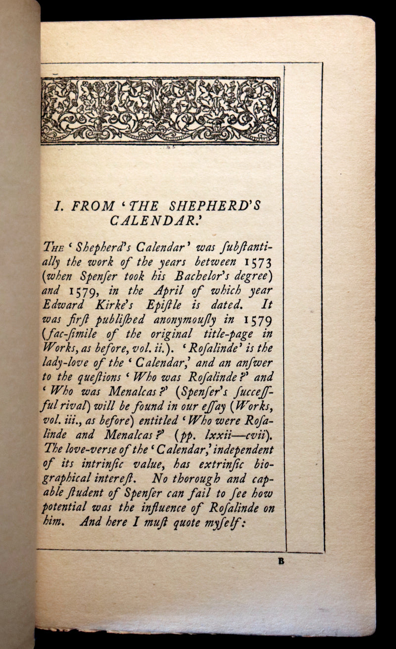 1890 Scarce Book - The Love Verse of Edmund Spenser bound by SANGORSKI & SUTCLIFFE.