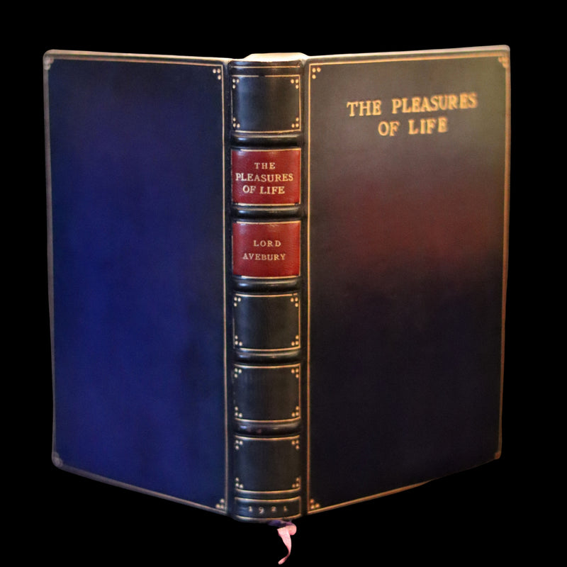 1921 Rare Book - The PLEASURES OF LIFE by John Lubbock, 1st Baron Avebury & bound by Sangorski & Sutcliffe.
