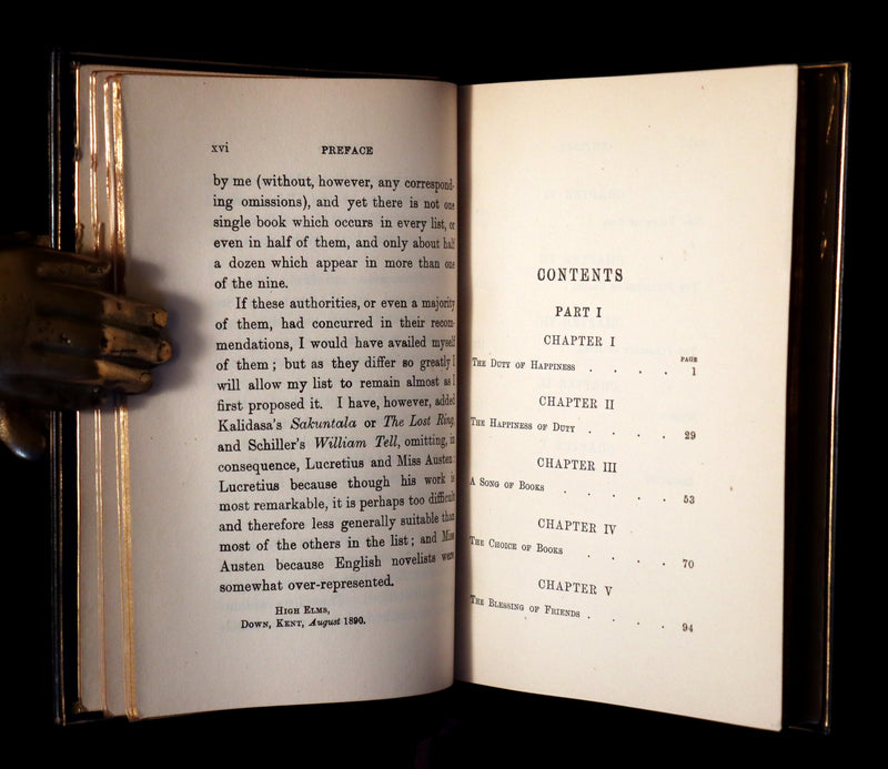 1921 Rare Book - The PLEASURES OF LIFE by John Lubbock, 1st Baron Avebury & bound by Sangorski & Sutcliffe.