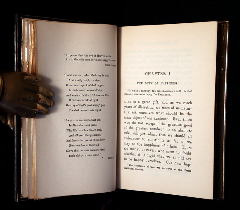 1921 Rare Book - The PLEASURES OF LIFE by John Lubbock, 1st Baron Avebury & bound by Sangorski & Sutcliffe.