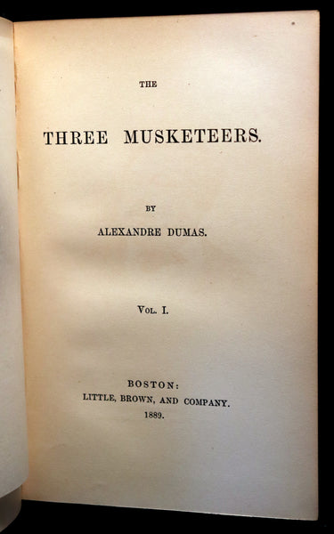 1889 Rare Book set - The Three Musketeers by Alexandre Dumas.