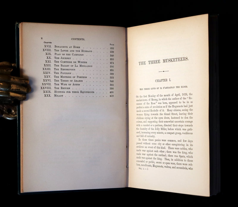 1889 Rare Book set - The Three Musketeers by Alexandre Dumas.