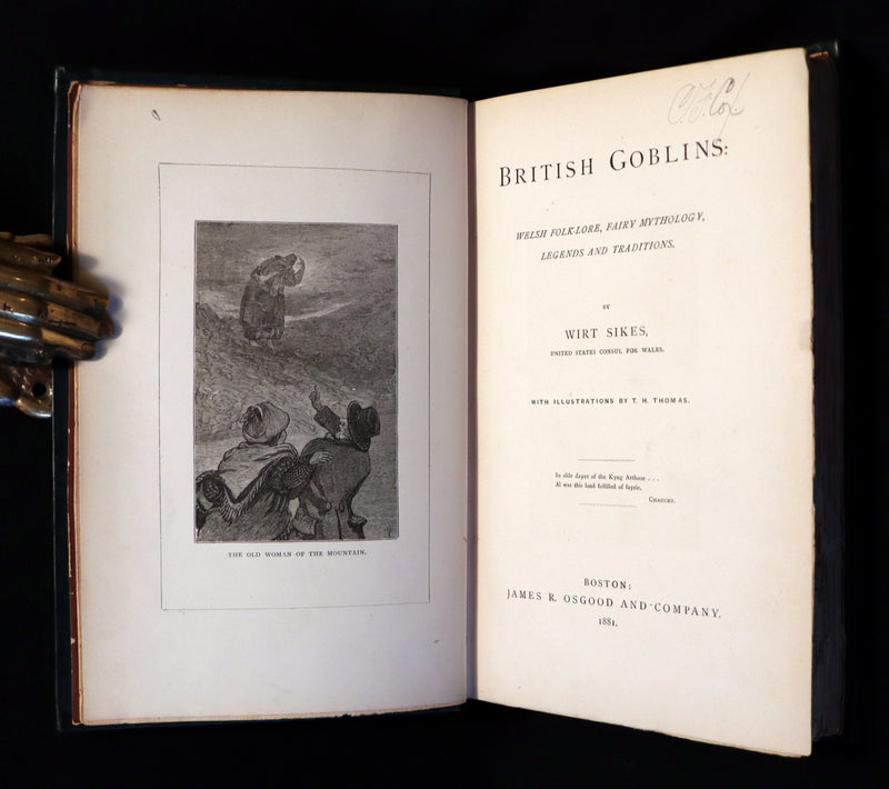 1881 Rare First US Edition - BRITISH GOBLINS : Welsh Folk-lore, Fairy Mythology, Legends & Traditions.