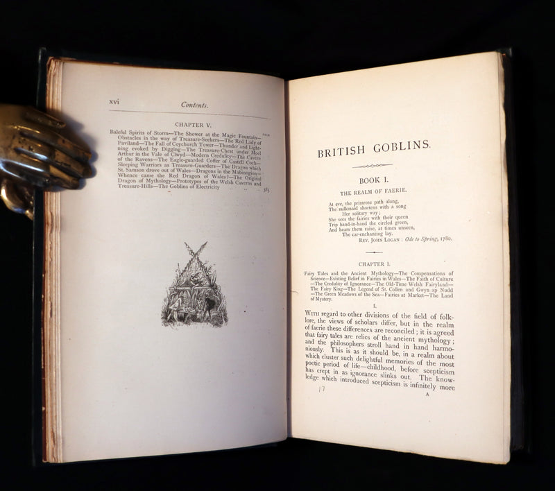 1881 Rare First US Edition - BRITISH GOBLINS : Welsh Folk-lore, Fairy Mythology, Legends & Traditions.
