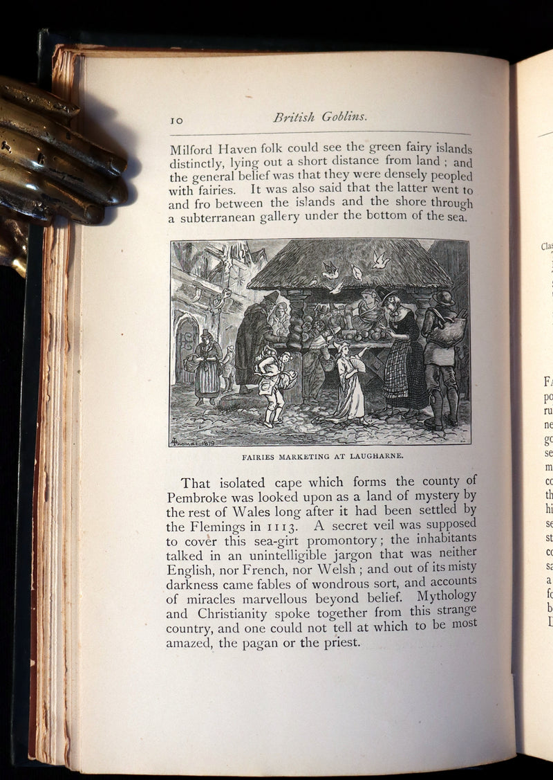 1881 Rare First US Edition - BRITISH GOBLINS : Welsh Folk-lore, Fairy Mythology, Legends & Traditions.