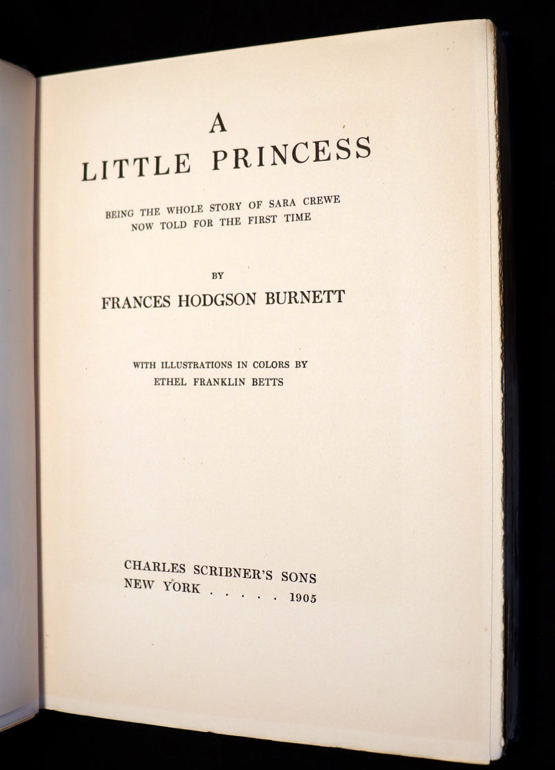 1905 Scarce 1stED Book - A LITTLE PRINCESS by Frances Hodgson Burnett illustrated by Ethel Franklin Betts Bains.