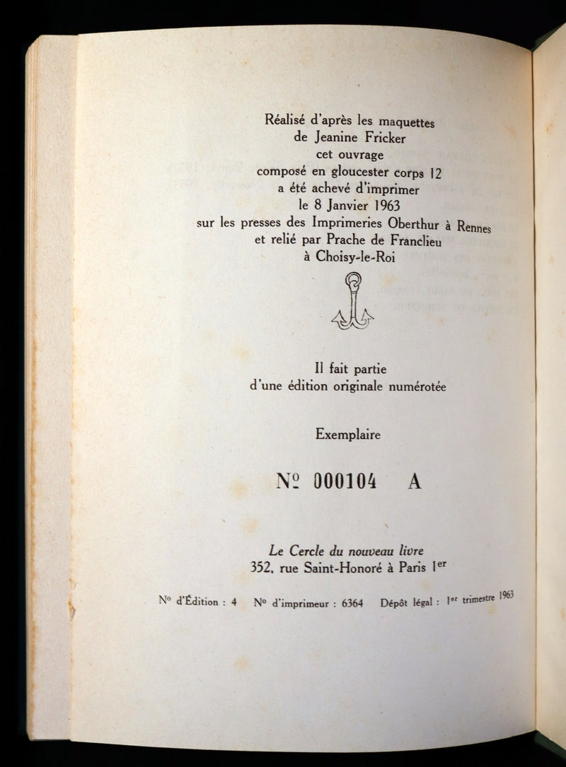 1963 Rare First Limited Edition #104 - La Planete des Singes (The Planet of the Apes) by Pierre Boulle.