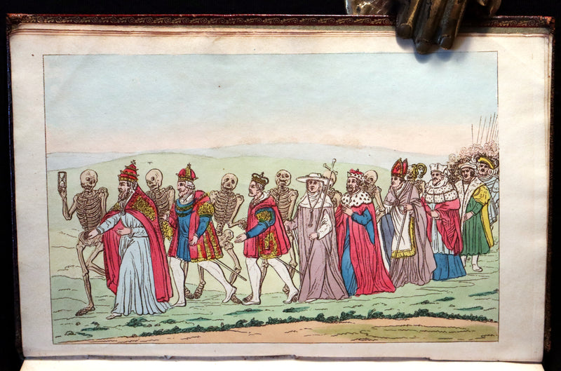 1816 Rare Book -The DANCE of DEATH - Danse Macabre by Hans Holbein, Color illustrated.