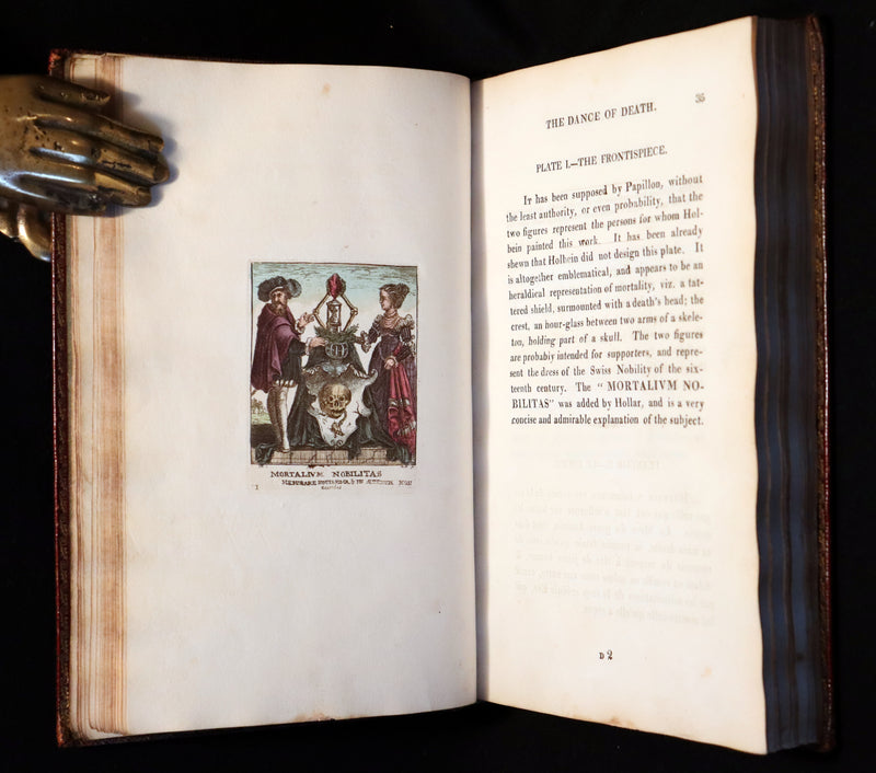 1816 Rare Book -The DANCE of DEATH - Danse Macabre by Hans Holbein, Color illustrated.