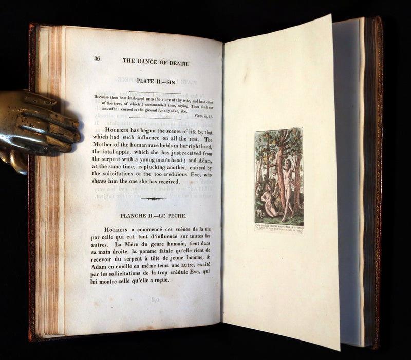 1816 Rare Book -The DANCE of DEATH - Danse Macabre by Hans Holbein, Color illustrated.
