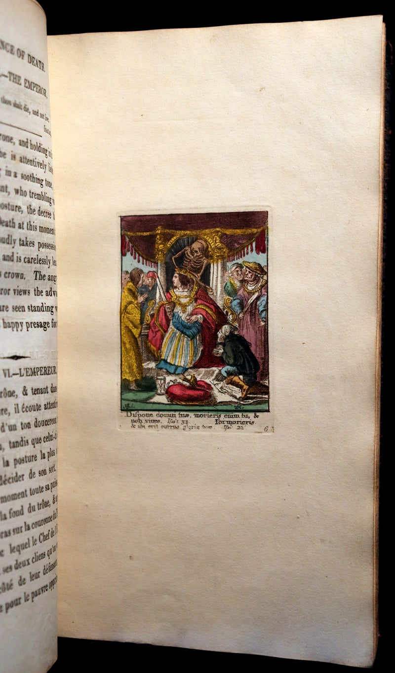 1816 Rare Book -The DANCE of DEATH - Danse Macabre by Hans Holbein, Color illustrated.