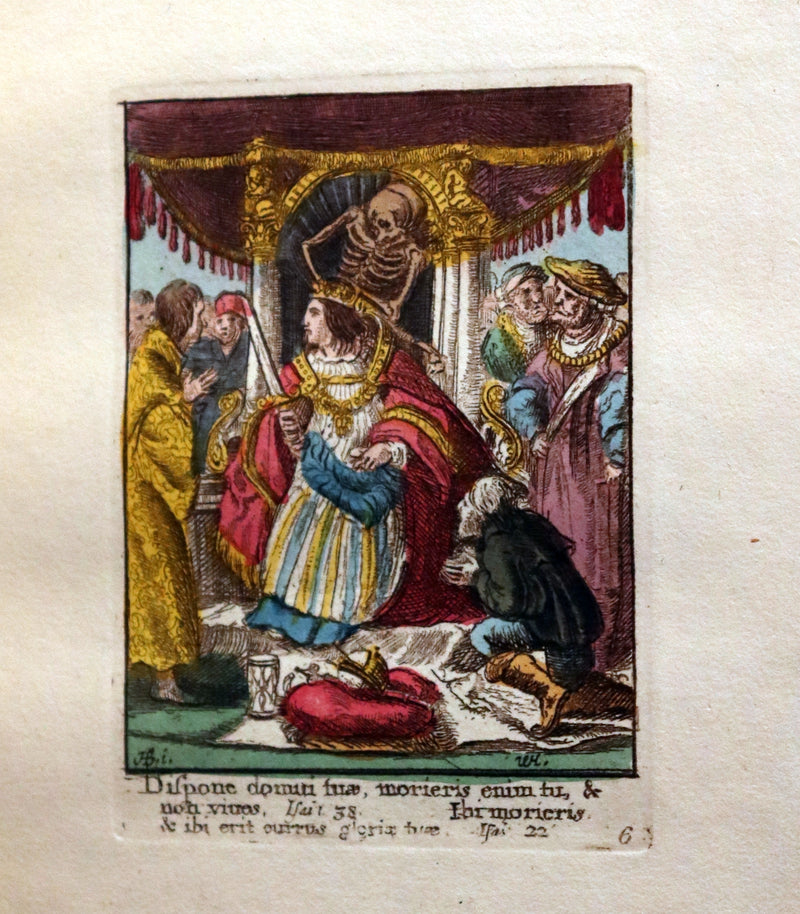 1816 Rare Book -The DANCE of DEATH - Danse Macabre by Hans Holbein, Color illustrated.