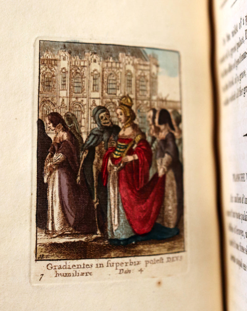 1816 Rare Book -The DANCE of DEATH - Danse Macabre by Hans Holbein, Color illustrated.