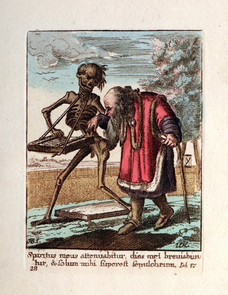 1816 Rare Book -The DANCE of DEATH - Danse Macabre by Hans Holbein, Color illustrated.