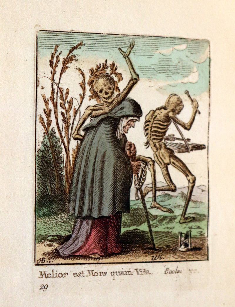 1816 Rare Book -The DANCE of DEATH - Danse Macabre by Hans Holbein, Color illustrated.