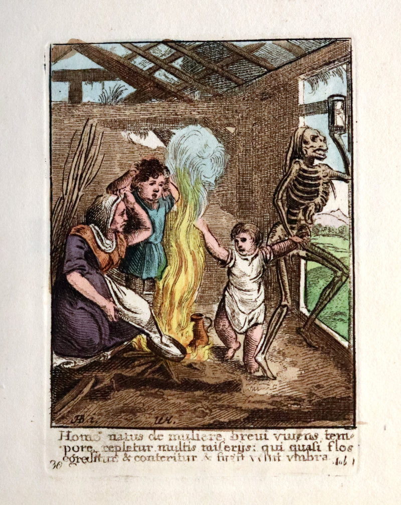 1816 Rare Book -The DANCE of DEATH - Danse Macabre by Hans Holbein, Color illustrated.