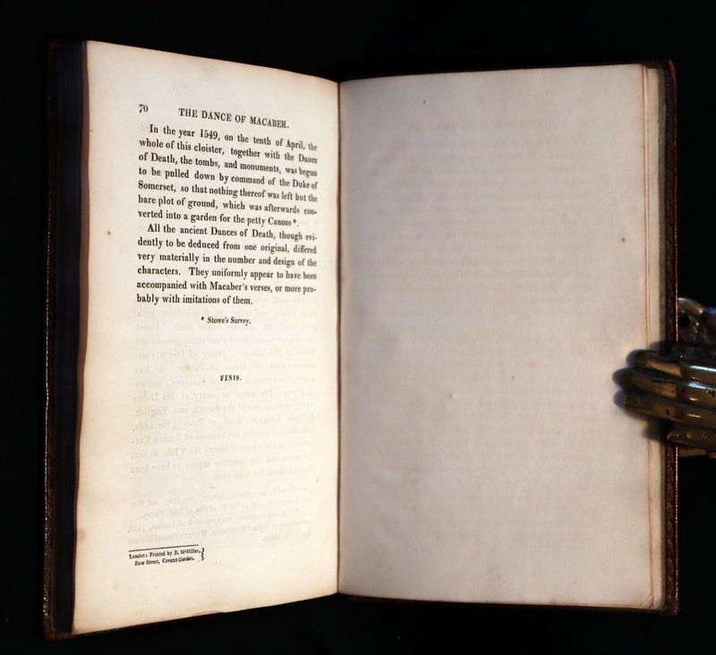 1816 Rare Book -The DANCE of DEATH - Danse Macabre by Hans Holbein, Color illustrated.