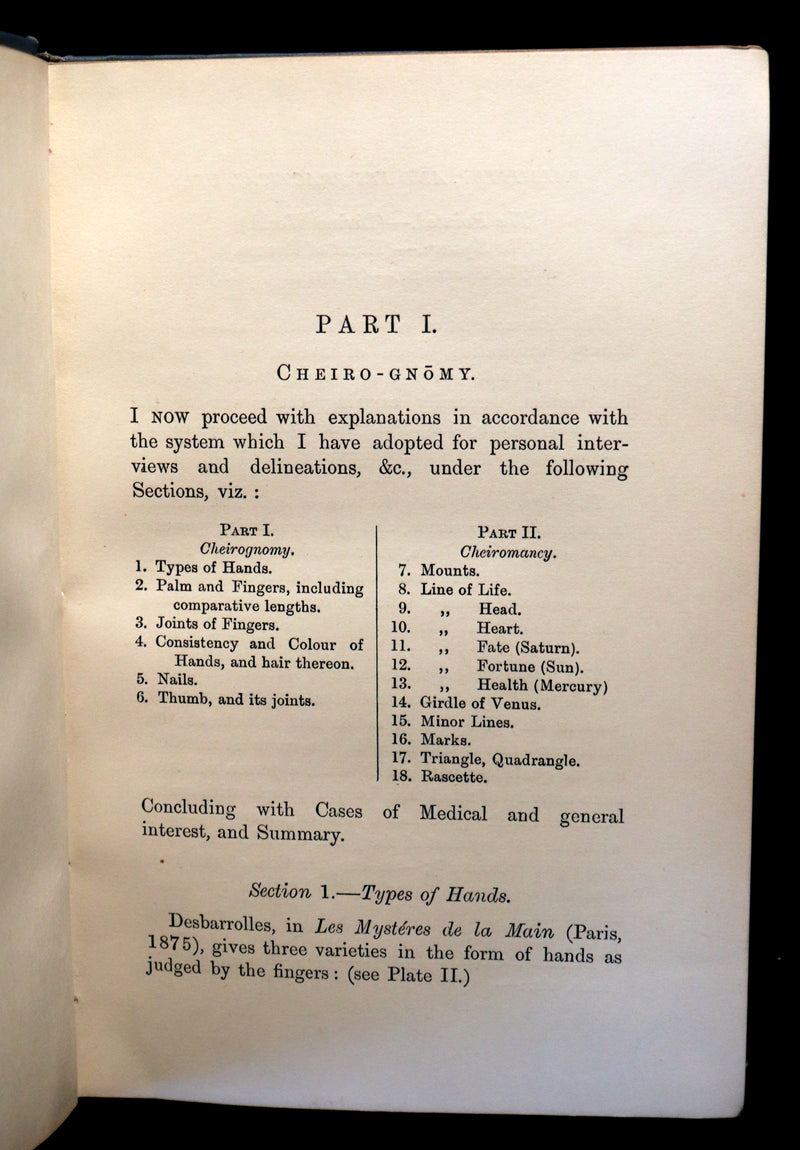 1890 Scarce 1stED Book - PALMISTRY and Its Practical Uses. Astral Influences & the Use of the Divining Rod.