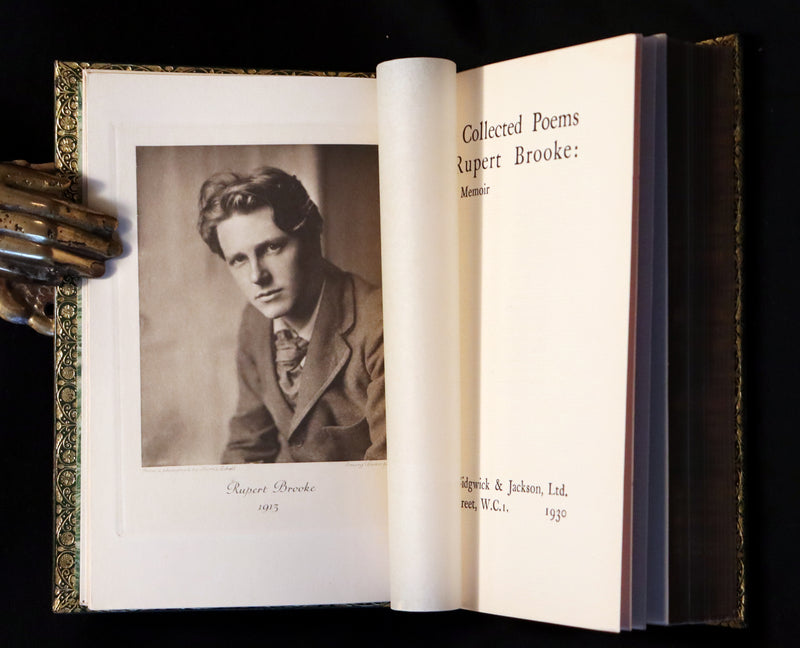 1930 Nice RIVIERE Binding - The Collected Poems of Rupert Brooke. With a Memoir.