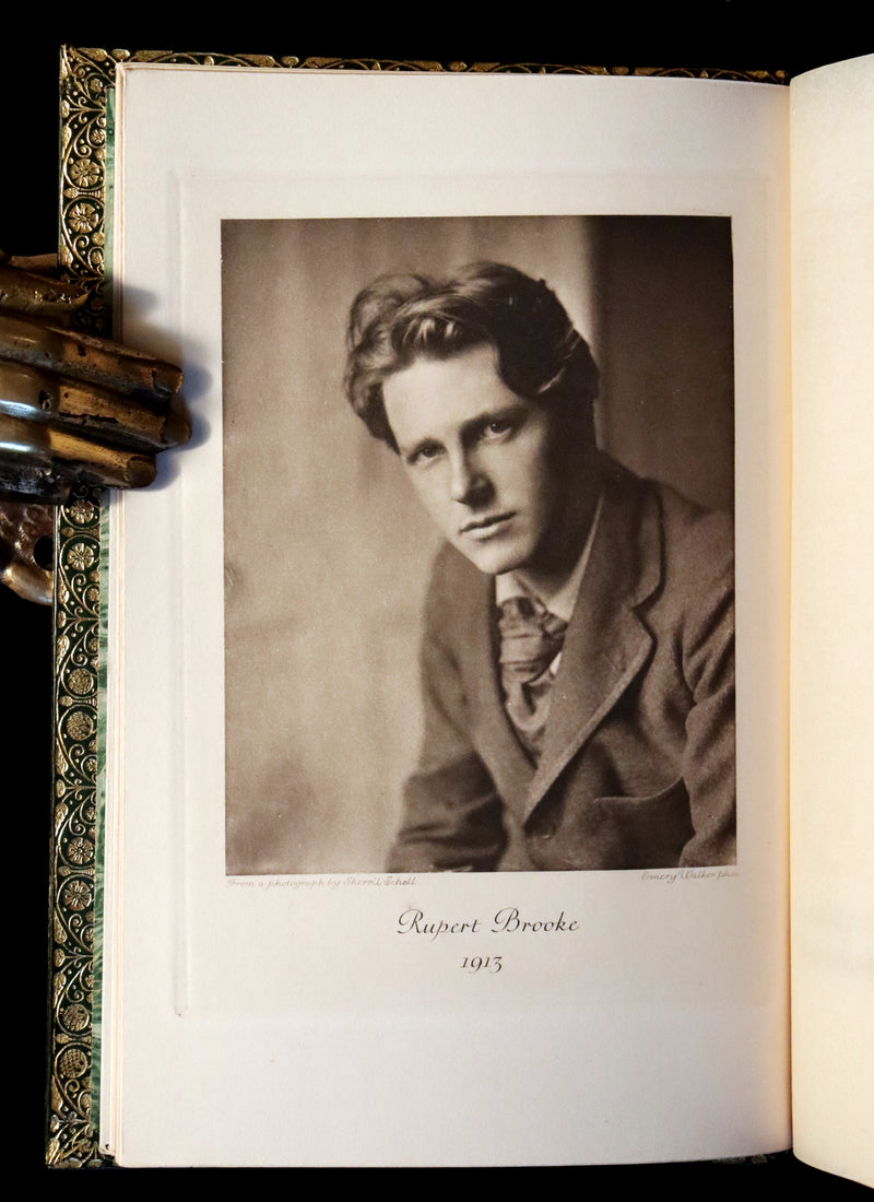 1930 Nice RIVIERE Binding - The Collected Poems of Rupert Brooke. With a Memoir.