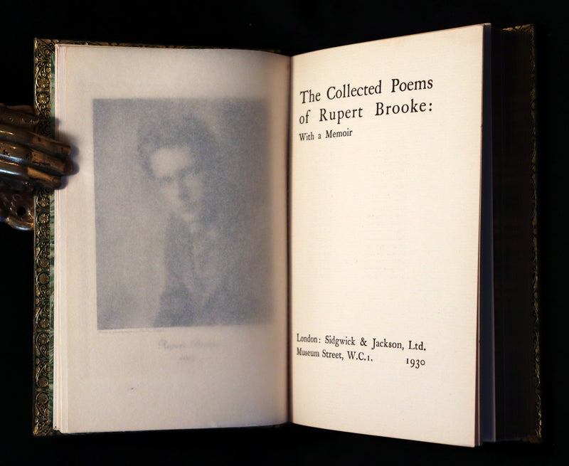 1930 Nice RIVIERE Binding - The Collected Poems of Rupert Brooke. With a Memoir.
