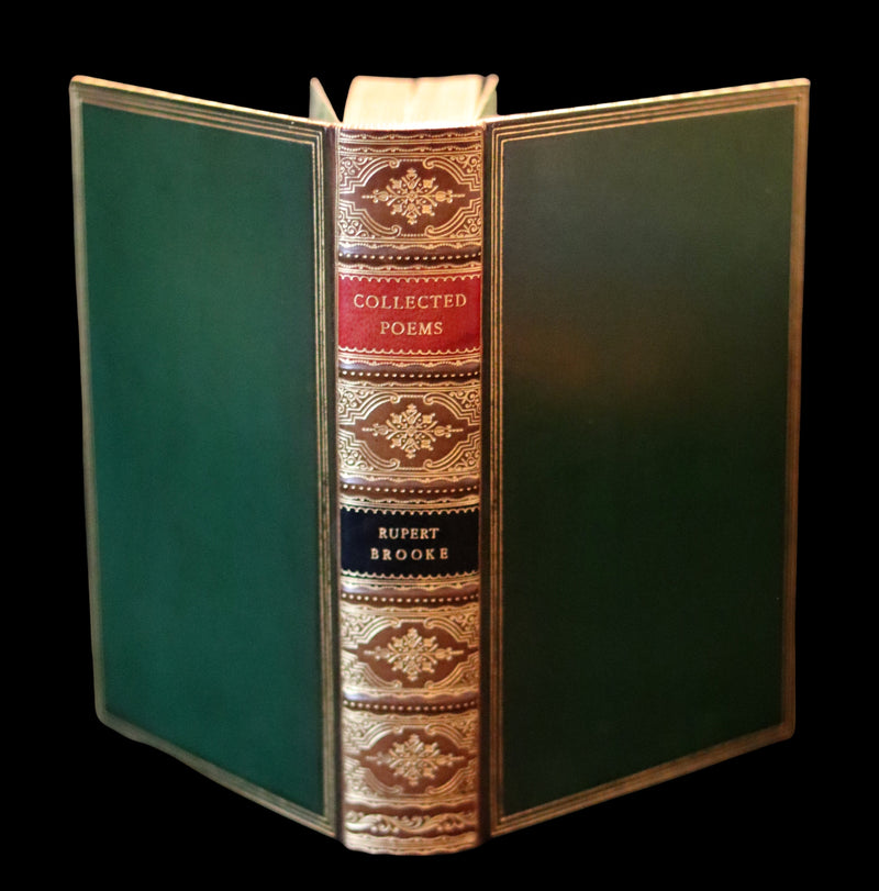 1930 Nice RIVIERE Binding - The Collected Poems of Rupert Brooke. With a Memoir.