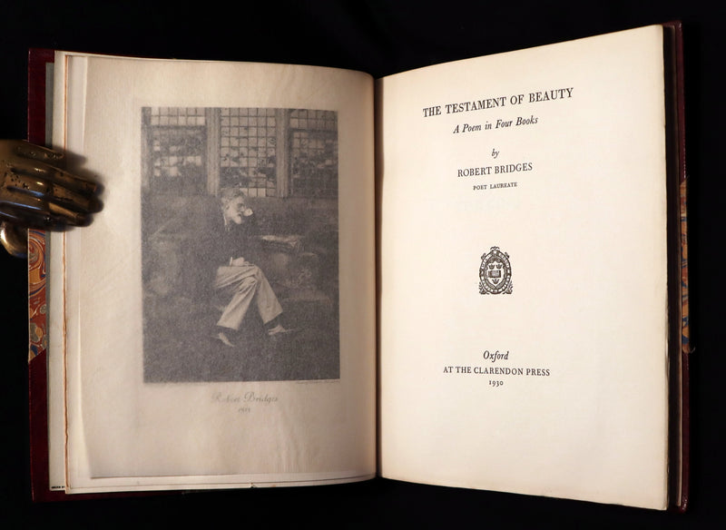 1930 Beautiful Zaehnsdorf Binding - The Testament of Beauty by Robert Bridges.