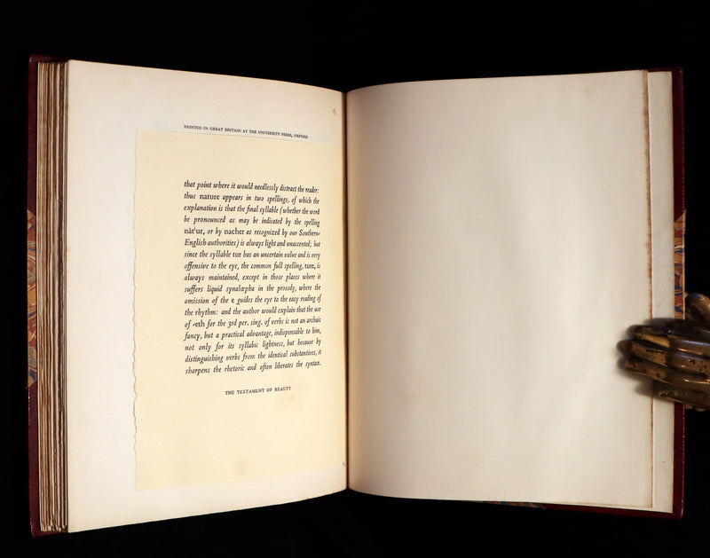 1930 Beautiful Zaehnsdorf Binding - The Testament of Beauty by Robert Bridges.