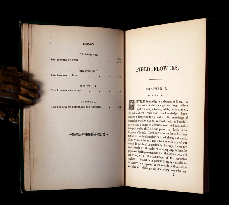 1870 Rare Victorian Book - FIELD FLOWERS, A handy-book for the rambling by the famous botanist James Shirley Hibberd.