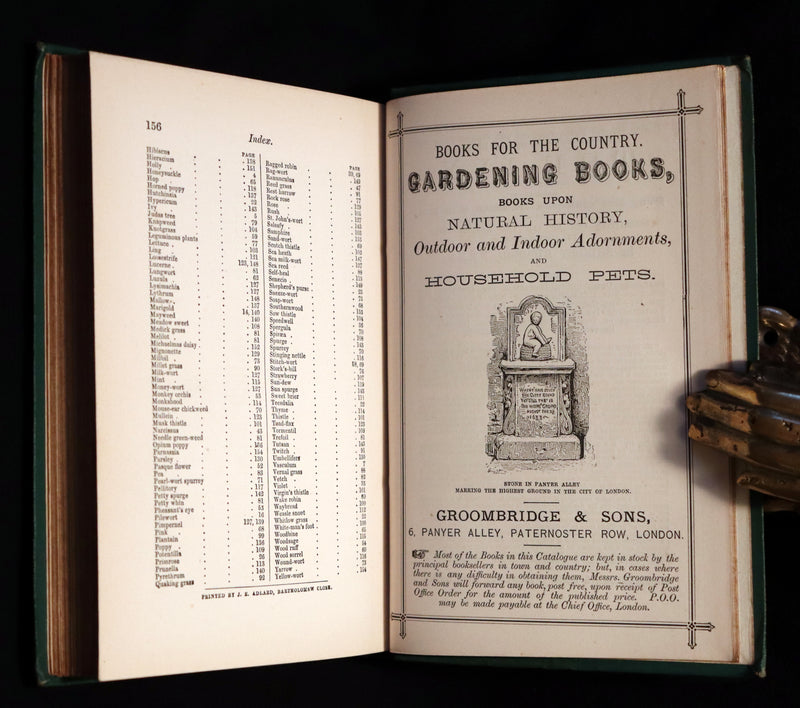 1870 Rare Victorian Book - FIELD FLOWERS, A handy-book for the rambling by the famous botanist James Shirley Hibberd.