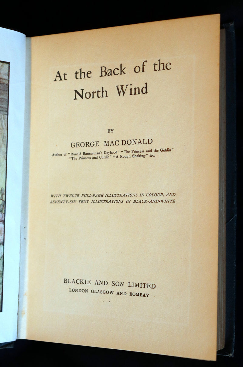 1911 Rare Book - AT THE BACK OF THE NORTH WIND by George MacDonald & Illustrated by Frank C. Pape.