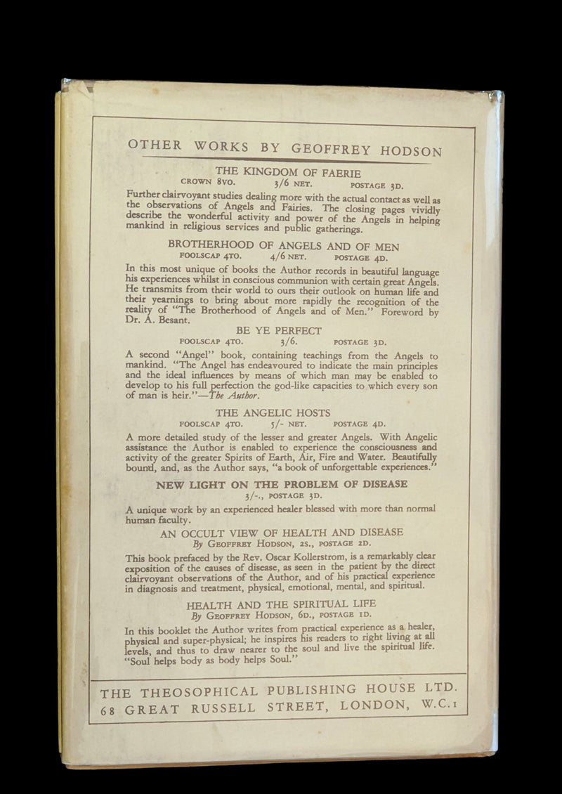 1930 Rare Book - Fairies at Work and at Play observed by Geoffrey Hodson.