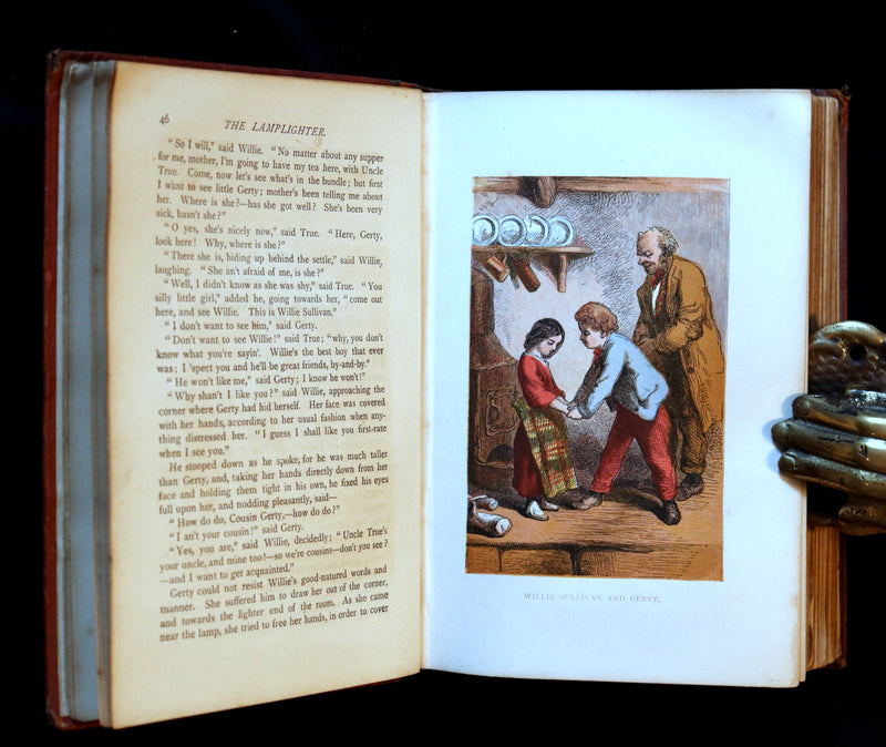 1875 Rare Book - The LAMPLIGHTER by Maria Susanna Cummins. Illustrated in color.